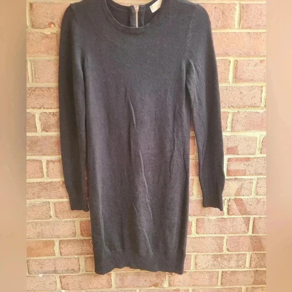 MICHAEL MICHAEL KORS Charcoal Black Wool Blend Crew Neck Sweater Dress S - Picture 2 of 10